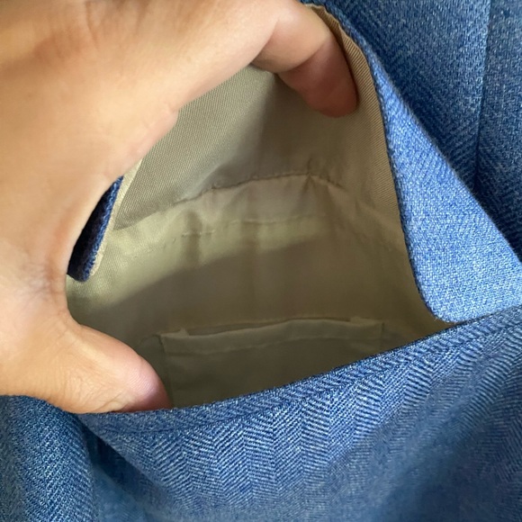 Coconut Grove Blazer Men’s Size 44 Blue Two Button Wool Bamboo Silk Work Party - Picture 5 of 11